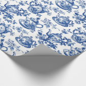 Tea Chinoiserie French Toile du Jouy Pattern Cadeaupapier (Hoek)