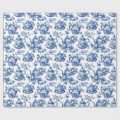 Tea Chinoiserie French Toile du Jouy Pattern Cadeaupapier (Vlak)