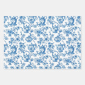 Tea Chinoiserie French Toile du Jouy Pattern Inpakpapier Vel (Voorkant)