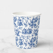 Tea Chinoiserie French Toile du Jouy Pattern Papieren Bekers (Rechts)
