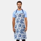 Tea Chinoiserie French Toile du Jouy Pattern Schort (Gedragen)