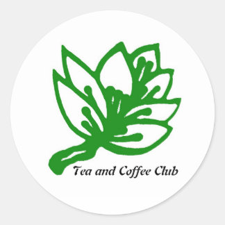 Tea&Coffee_GREEN_2, Thee en Koffieclub Ronde Sticker
