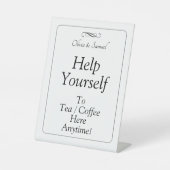 Tea Coffee Table Black White Infinity Scroll Reclamebord Met Voetstuk (Voorkant)