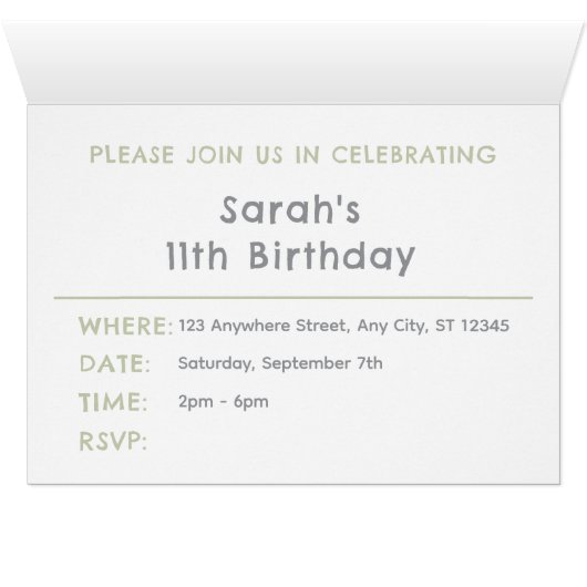 Tea Confetti Waterverf Stippen Verjaardag Uitnodig (Binnen Horizontaal (Onder))