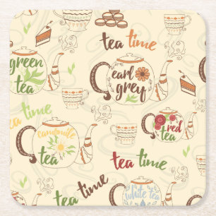 Tea, Cookies en Cake Time Sketch Kartonnen Onderzetters
