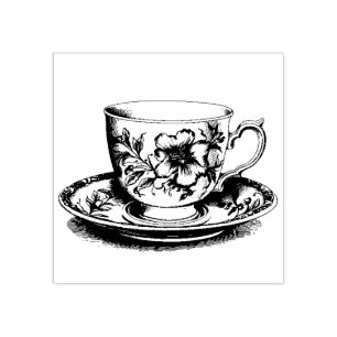 Tea Cup  Art Rubber Stamp Rubberstempel