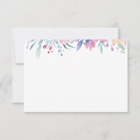 Tea Cup Bedankt Kaart met Bloemen (Achterkant)