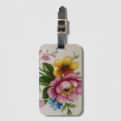 Tea Cup Bloemen Boeket Bagagelabel (Voorkant (verticaal))