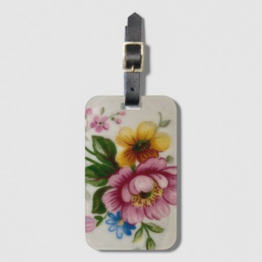 Tea Cup Bloemen Boeket Bagagelabel (Voorkant (verticaal))