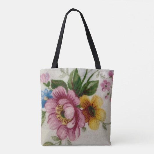 Tea Cup Bloemen Boeket Canvas tas (Achterkant)