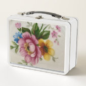 Tea Cup Bloemen Boeket Metalen Doos (Voorkant)