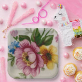 Tea Cup Bloemen Boeket Papier Bord (Feest)