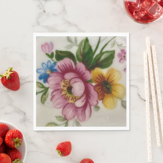 Tea Cup Bloemen Boeket Papier Servet (Insitu)