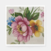 Tea Cup Bloemen Boeket Papier Servet (Voorkant)