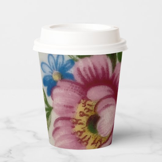 Tea Cup Bloemen Boeket Papieren beker (Voorkant)