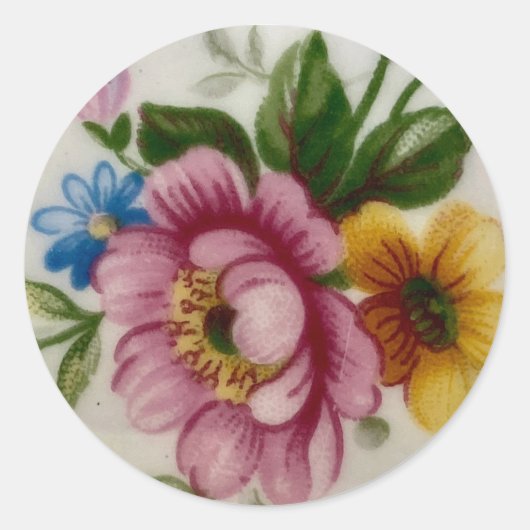 Tea Cup Bloemen Boeket Sticker (Voorkant)