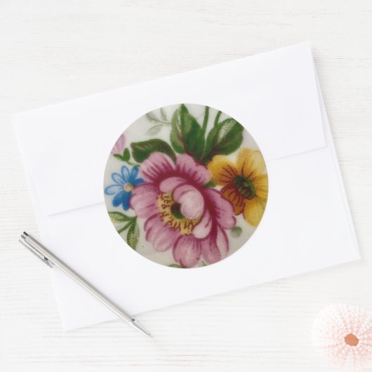 Tea Cup Bloemen Boeket Sticker (Envelop)