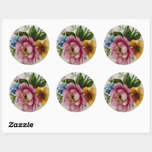 Tea Cup Bloemen Boeket Sticker (Vel)