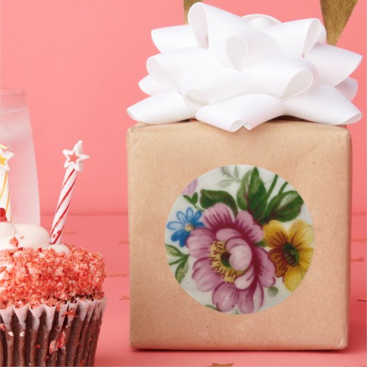 Tea Cup Bloemen Boeket Sticker (Feest)