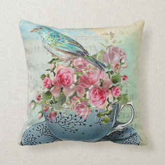 Tea cup bloemen kussen