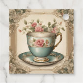  Tea Cup Bloemen Vrijgezellenfeest Tea Party Bedankjes Labels (Achterkant)