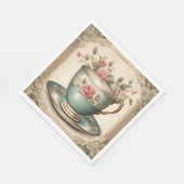  Tea Cup Bloemen Vrijgezellenfeest Tea Party Servet (Hoek)