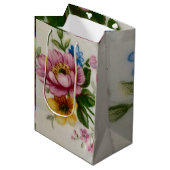 Tea Cup Bloemenboeket Medium Cadeauzakje (Voorkant Gekanteld)