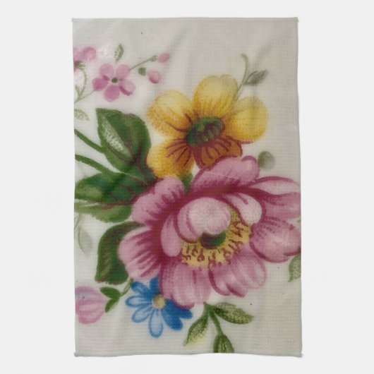 Tea Cup Bloemenboeket Theedoek (Verticaal)