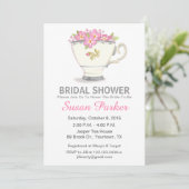 Tea Cup Bridal Shower Uitnodiging (Staand voorkant)