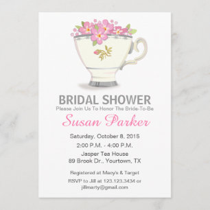 Tea Cup Bridal Shower Uitnodiging