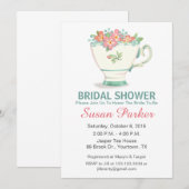 Tea Cup Bridal Shower Uitnodiging (Voorkant / Achterkant)