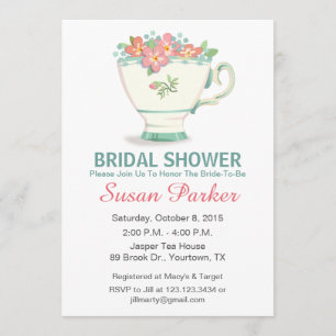 Tea Cup Bridal Shower Uitnodiging