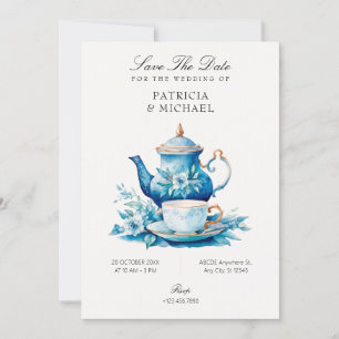 Tea cup bruiloft save the date