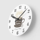 Tea Cup Bruin Inspirerend citaat Ronde Klok (Hoek)