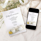 Tea Cup en Gele Daisies Quinceanera Party Kaart