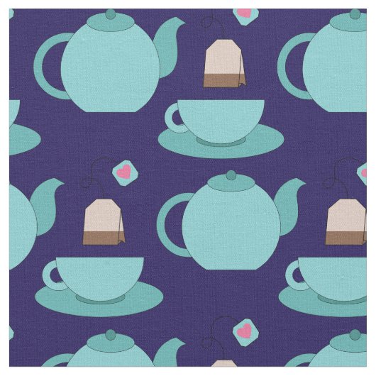 Tea Cup en Pot Cute Cafe Barista Stof (Close Up)