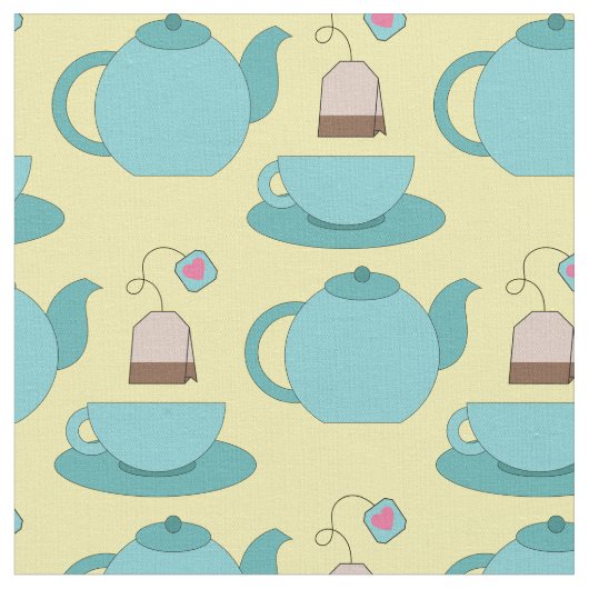 Tea Cup en Pot Cute Cafe Barista Stof (Close Up)