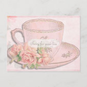  Tea Cup en Roos Briefkaart (Voorkant)