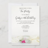 Tea Cup en Roses Birthday Party Kaart (Voorkant)