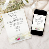 Tea Cup en Roses Birthday Party Kaart