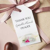Tea Cup en roze roze bloemen Labels Cadeaulabel