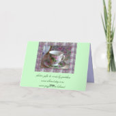 Tea Cup en Violet Bouquet Tea Gezellig Wenskaart Kaart (Achterkant)