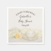 Tea Cup en White Rose Baby zijn brouwerij Servet (Voorkant)