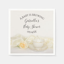 Tea Cup en White Rose Baby zijn brouwerij Servet