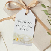 Tea Cup en White Rose Flower Wedding Favor Labels Cadeaulabel