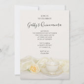 Tea Cup en White Rose Quinceanera Party Kaart (Voorkant)