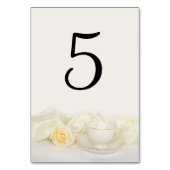 Tea Cup en White Rose Wedding Kaart (Voorkant)