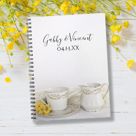 Tea Cup en Yellow Daisies Wedding Guest Book Notitieboek
