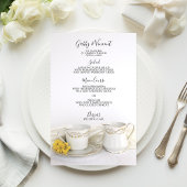 Tea Cup en Yellow Daisies Wedding Menu