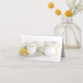 Tea Cup en Yellow Daisies Wedding Plaatskaartje (Voorkant)